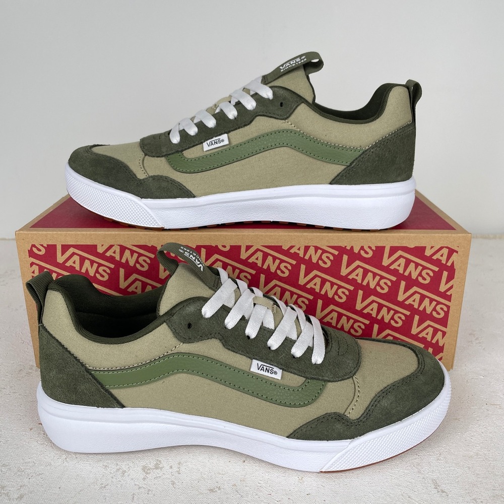Vans Range Exp Skate Shoes Sneakers Suede Canvas Green Mens 11 VN000CY1G9R